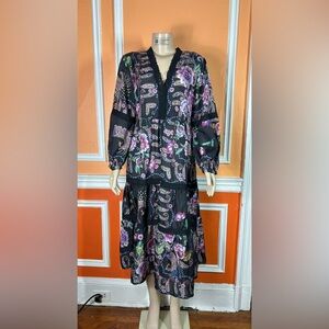 Johnny Was
Leda Floral Silk V-Neck Maxi Dress